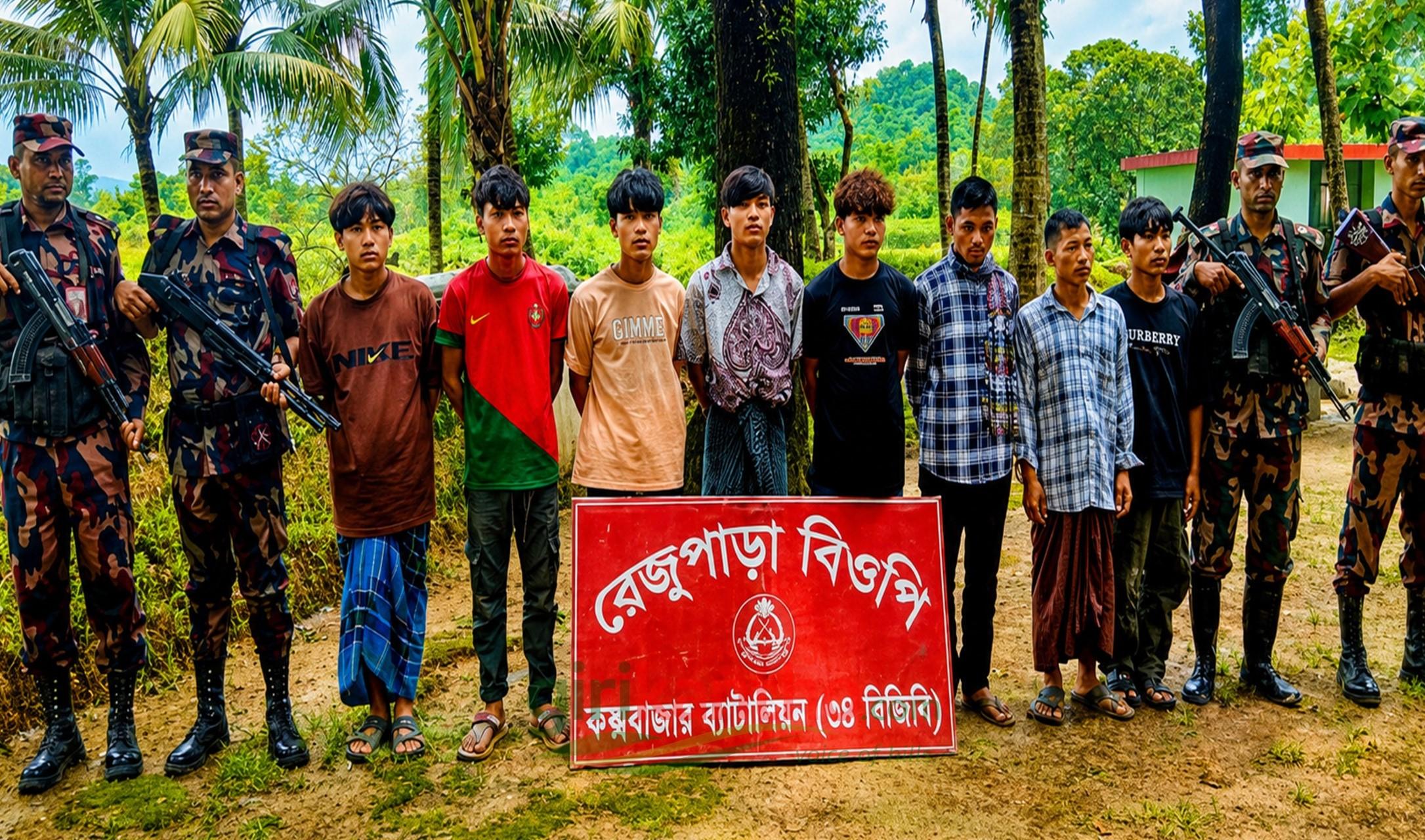 নাইক্ষ্যংছড়ি সীমান্তে ৮ মিয়ানমার নাগরিক আটক, একজনের ভুয়া এনআইডি প্রদর্শন